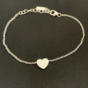 Agatha (French jewelry brand) sterling silver heart bracelet with rhinestones